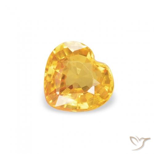 0.41ct Natural Dorado medio Zafiro, Corazón, VVS-VS