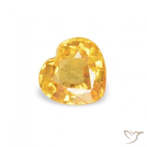 Zafiro Dorado medio natural de 0.41 ct, Corazón, VVS-VS