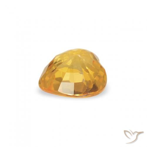 Zafiro Dorado medio natural de 0.41 ct, Corazón, VVS-VS
