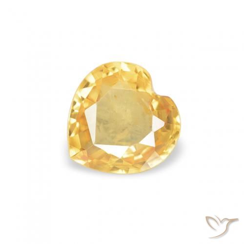 0.37ct Natural Dorado medio Zafiro, Corazón, VVS-VS