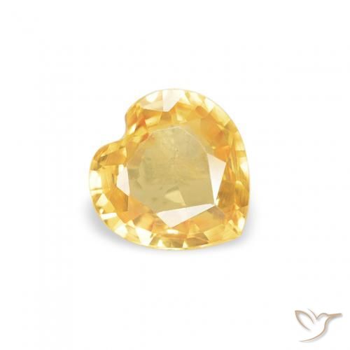 Zafiro Dorado medio natural de 0.37 ct, Corazón, VVS-VS