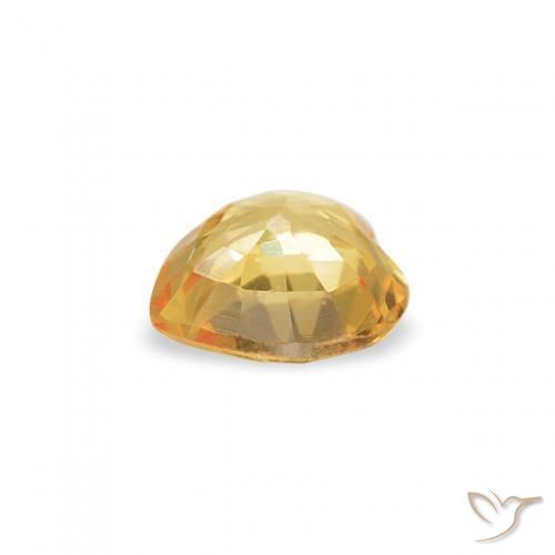 Zafiro Dorado medio natural de 0.37 ct, Corazón, VVS-VS