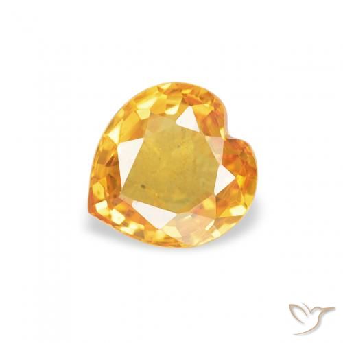 0.43ct Natural Naranja dorado intenso Zafiro, Corazón, VVS-VS