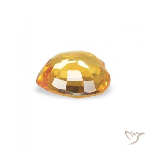 Zafiro Naranja dorado intenso natural de 0.43 ct, Corazón, VVS-VS