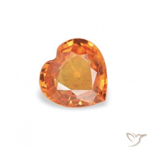 0.37ct Natural Naranja claro Zafiro, Corazón, VVS-VS