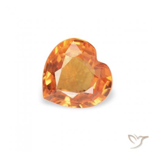 Zafiro Naranja claro natural de 0.37 ct, Corazón, VVS-VS