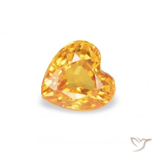 0.35ct Natural Dorado oscuro Zafiro, Corazón, VVS-VS