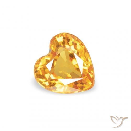 Zafiro Dorado oscuro natural de 0.35 ct, Corazón, VVS-VS