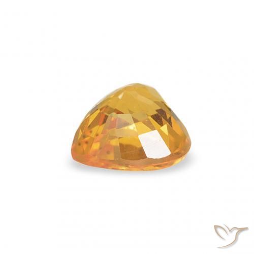 Zafiro Dorado oscuro natural de 0.35 ct, Corazón, VVS-VS