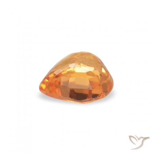 Zafiro Dorado naranja intenso natural de 0.39 ct, Corazón, VVS-VS