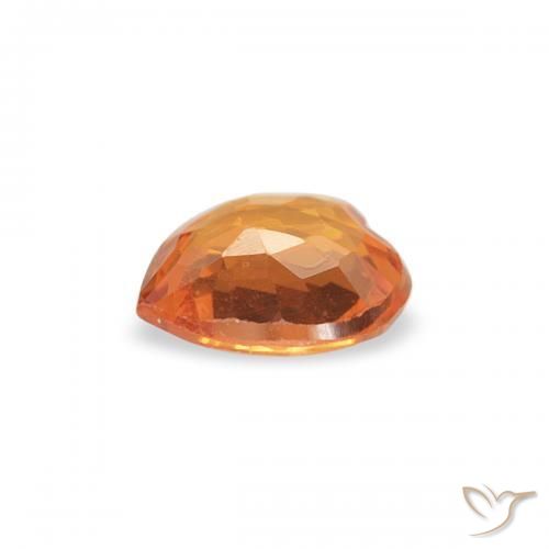 Zafiro Naranja oscuro natural de 0.35 ct, Corazón, VVS-VS