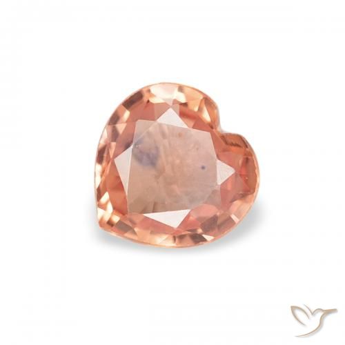 0.33ct Natural Naranja rojizo Zafiro, Corazón, VVS-VS