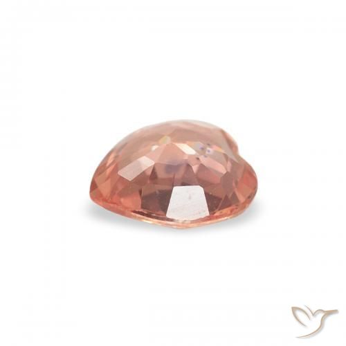 Zafiro Naranja rojizo natural de 0.33 ct, Corazón, VVS-VS