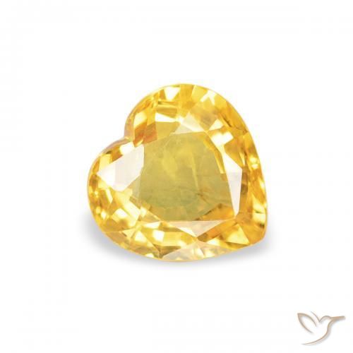 0.42ct Natural Dorado medio Zafiro, Corazón, VS