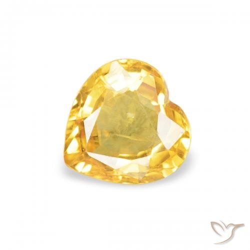 Zafiro Dorado medio natural de 0.42 ct, Corazón, VS