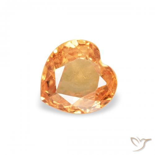 0.42ct Natural Naranja intenso Zafiro, Corazón, VS