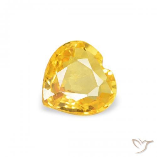 0.37ct Natural Naranja dorado Zafiro, Corazón, VS