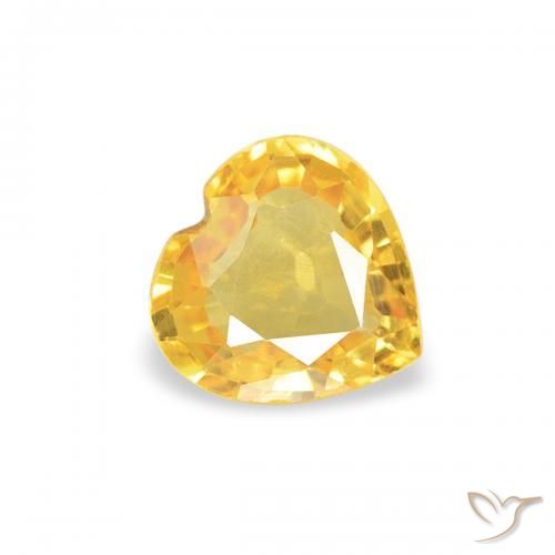Zafiro Naranja dorado natural de 0.37 ct, Corazón, VS