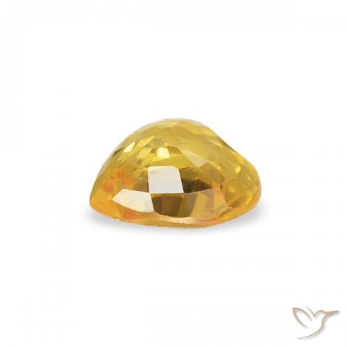 Zafiro Naranja dorado natural de 0.37 ct, Corazón, VS