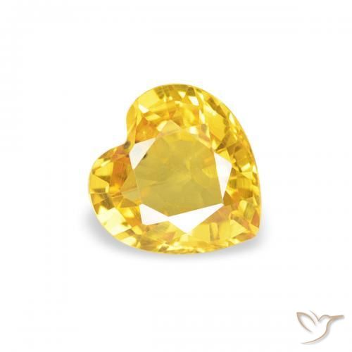 Zafiro Dorado medio natural de 0.38 ct, Corazón, VS