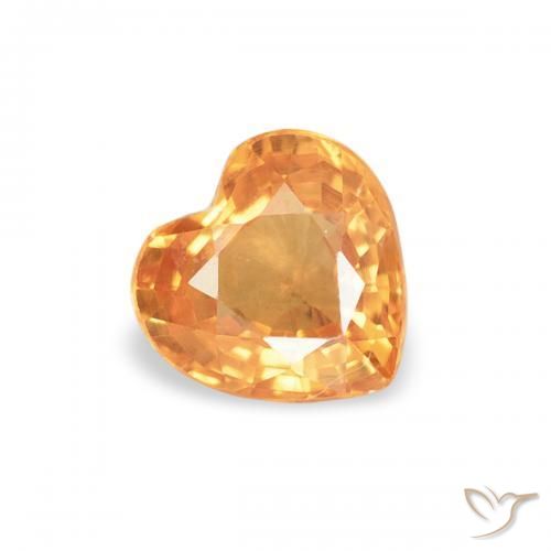 Zafiro Naranja claro natural de 0.45 ct, Corazón, VS