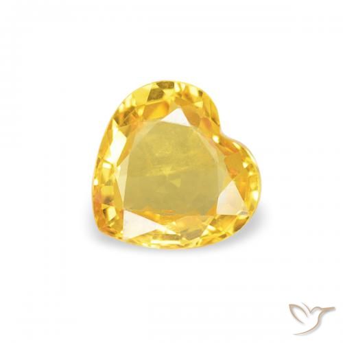 0.39ct Natural Naranja dorado Zafiro, Corazón, VS