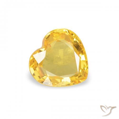 Zafiro Naranja dorado natural de 0.39 ct, Corazón, VS