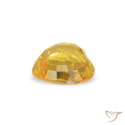 Zafiro Naranja dorado natural de 0.39 ct, Corazón, VS
