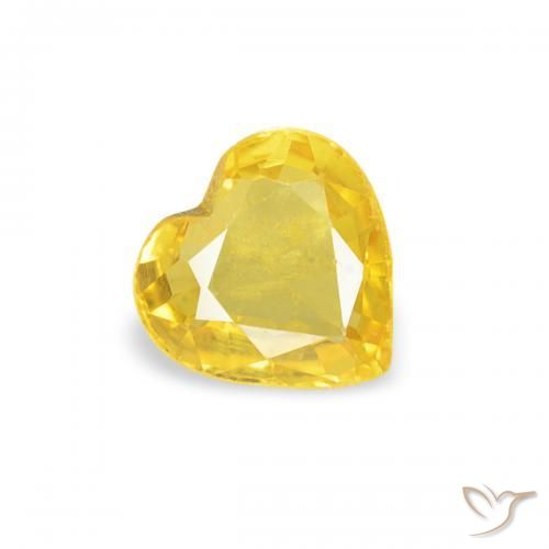 0.39ct Natural Amarillo Zafiro, Corazón, VS