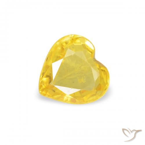 Zafiro Amarillo natural de 0.39 ct, Corazón, VS
