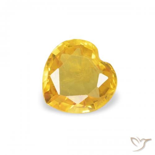 0.32ct Natural Naranja dorado Zafiro, Corazón, VS