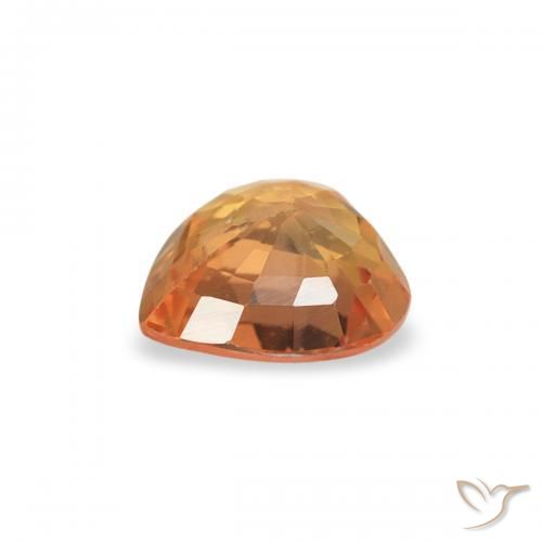 Zafiro Naranja oscuro natural de 0.40 ct, Corazón, VS