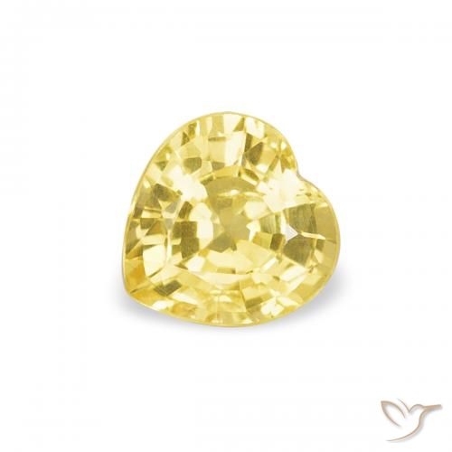 0.40ct Natural Amarillo dijón Zafiro, Corazón, VS