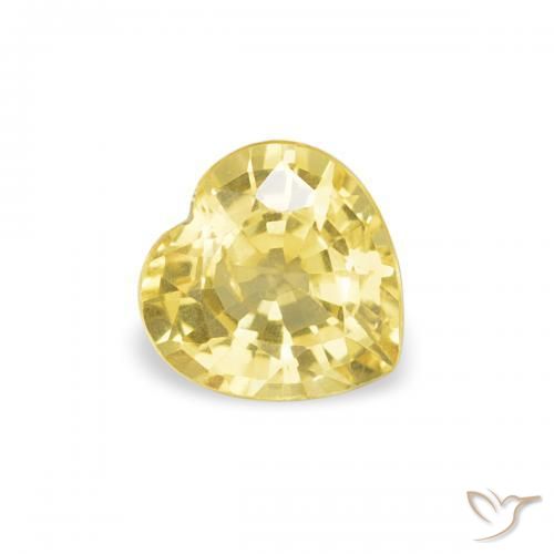 Zafiro Amarillo dijón natural de 0.40 ct, Corazón, VS
