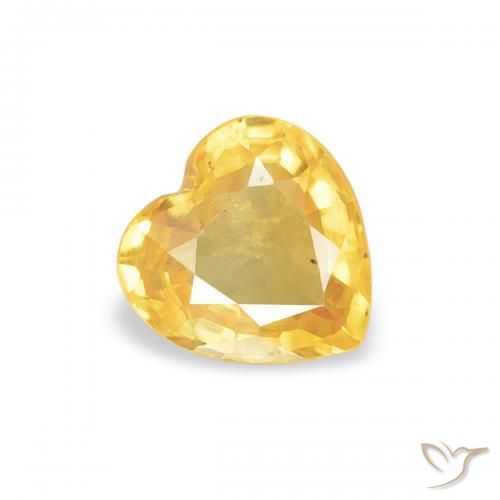 Zafiro Dorado medio natural de 0.40 ct, Corazón, VS