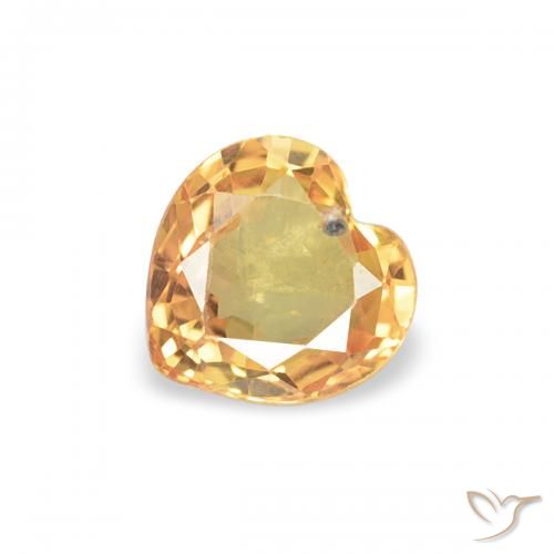 0.37ct Natural Naranja claro Zafiro, Corazón, VS
