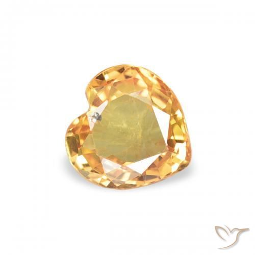 Zafiro Naranja claro natural de 0.37 ct, Corazón, VS