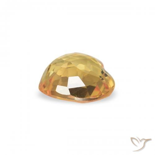 Zafiro Naranja claro natural de 0.37 ct, Corazón, VS