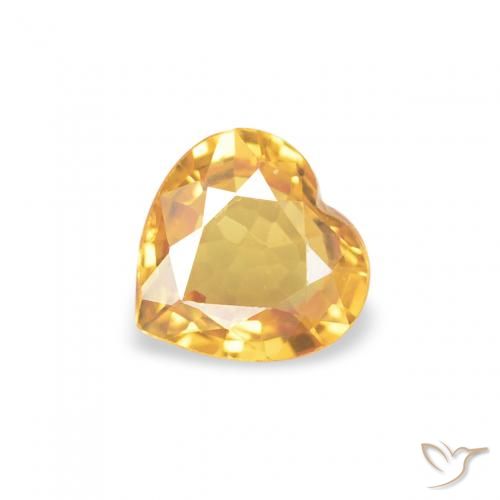 0.34ct Natural Dorado medio Zafiro, Corazón, VVS-VS