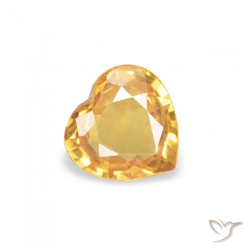 Zafiro Dorado medio natural de 0.34 ct, Corazón, VVS-VS