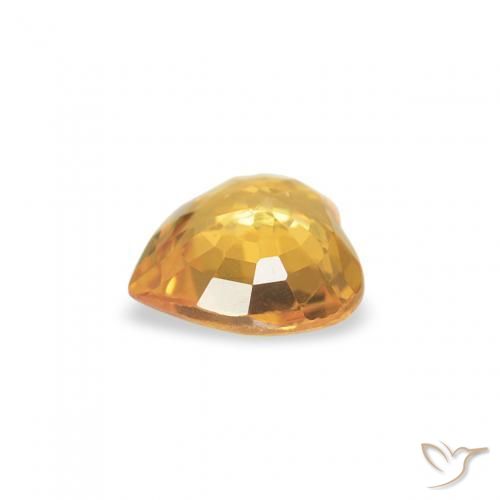 Zafiro Dorado medio natural de 0.34 ct, Corazón, VVS-VS