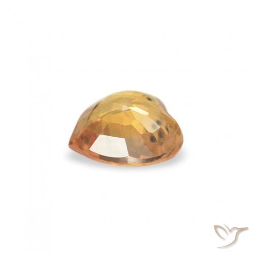 Zafiro Dorado naranja natural de 0.35 ct, Corazón, VVS-VS