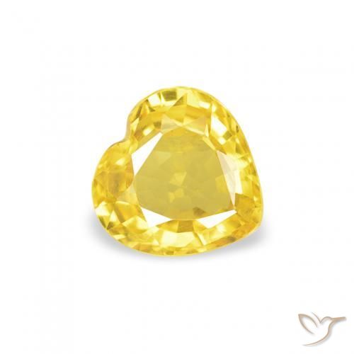 0.39ct Natural Amarillo Zafiro, Corazón, VVS-VS