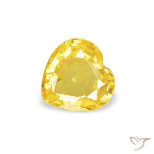 Zafiro Amarillo natural de 0.39 ct, Corazón, VVS-VS