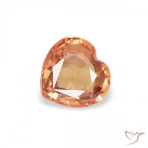 0.40ct Natural Naranja rojizo Zafiro, Corazón, VVS-VS