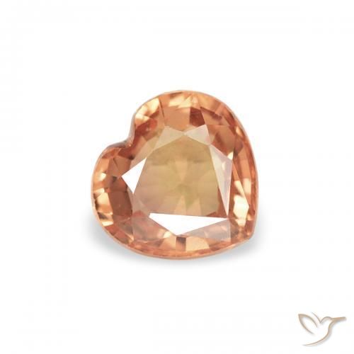 Zafiro Naranja rojizo natural de 0.40 ct, Corazón, VVS-VS