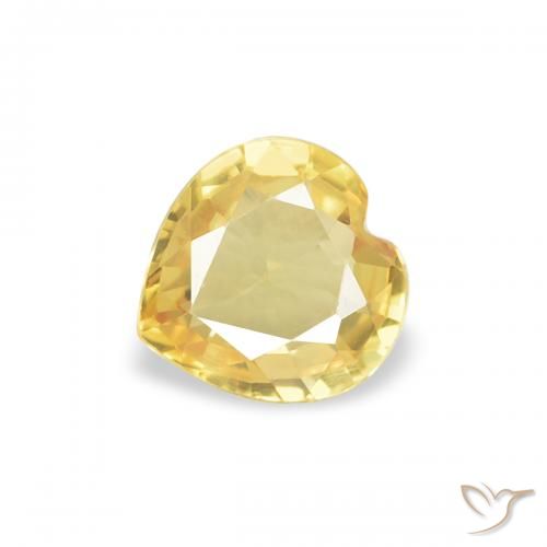 0.35ct Natural Amarillo medio Zafiro, Corazón, VVS-VS