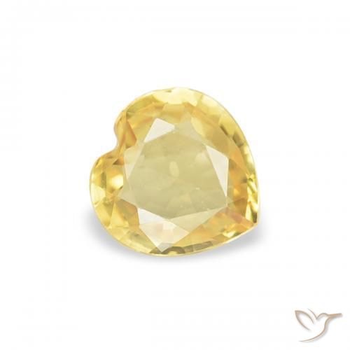 Zafiro Amarillo medio natural de 0.35 ct, Corazón, VVS-VS