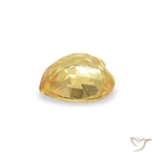 Zafiro Amarillo medio natural de 0.35 ct, Corazón, VVS-VS