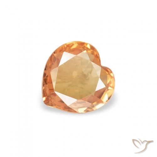 0.38ct Natural Naranja claro Zafiro, Corazón, VVS-VS